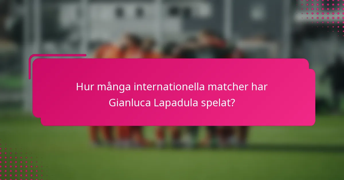 Hur många internationella matcher har Gianluca Lapadula spelat?