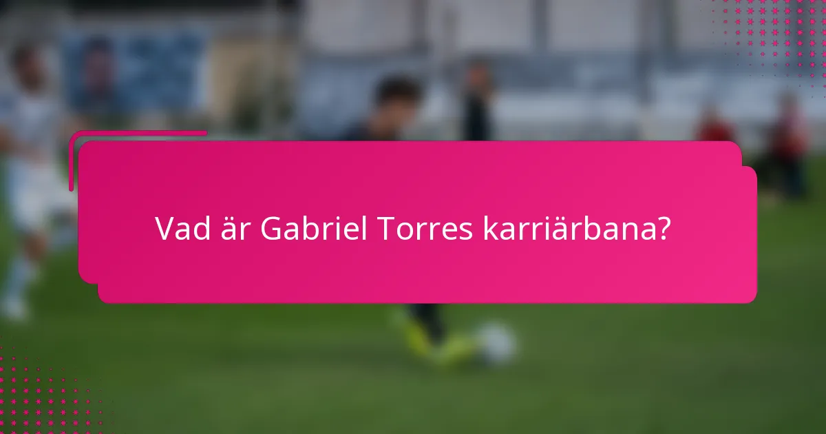 Vad är Gabriel Torres karriärbana?