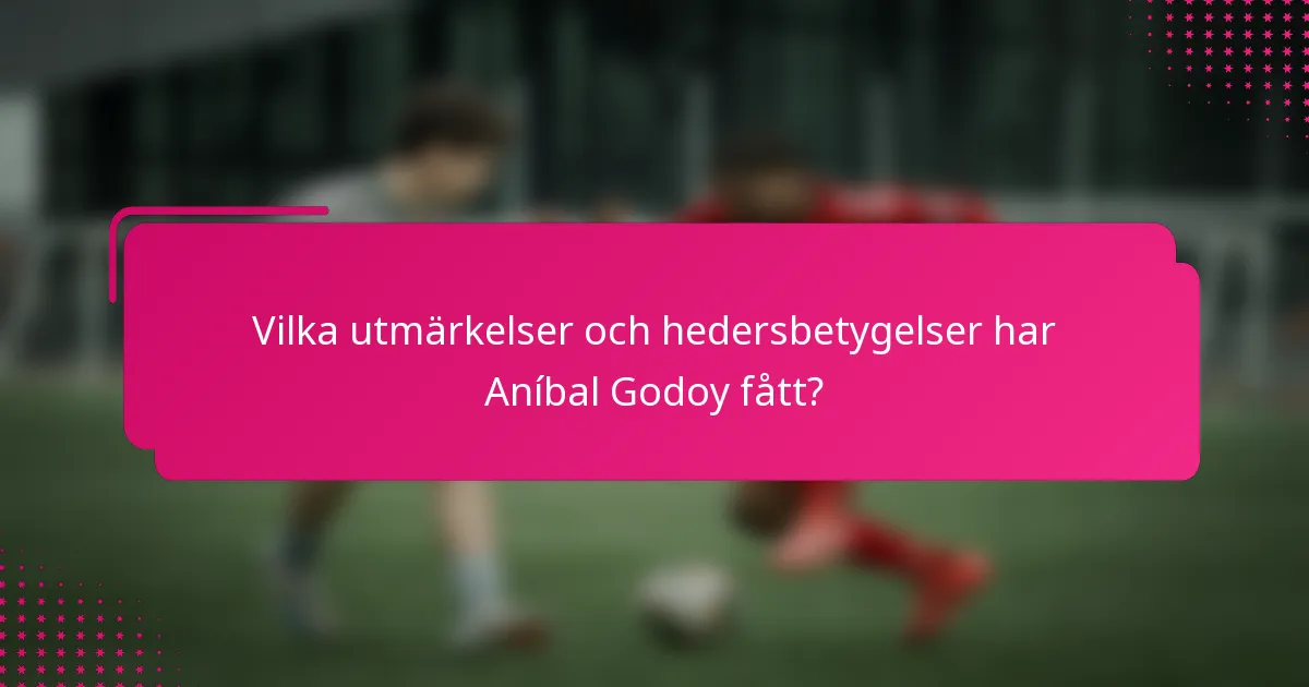 Vilka utmärkelser och hedersbetygelser har Aníbal Godoy fått?