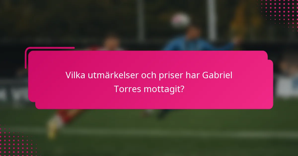 Vilka utmärkelser och priser har Gabriel Torres mottagit?